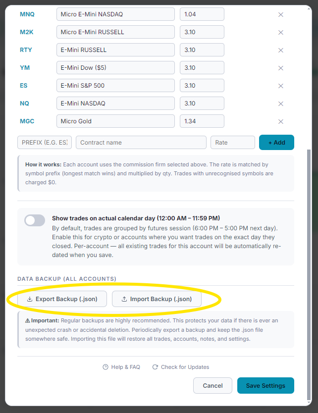Backup Data Info